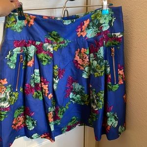 Anthropologie Mauve brand Floral Pleated Skirt